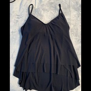 Magic suit tiered tankini top Black. Size 12